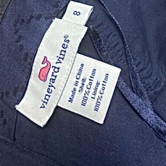 Vineyard Vines Women's Navy Blue Chevron Strapless Tube Corset Top Size 8 - Picture 4 of 4